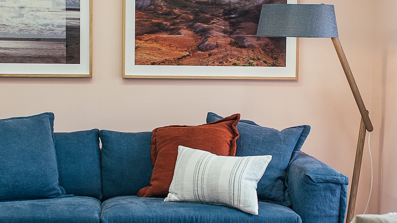 Framed artwork displayed beautifully on a living room wall