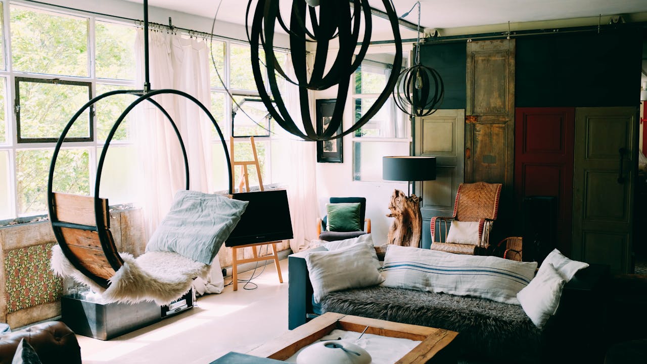 Beautifully framed portrait art displayed on a living room wall
